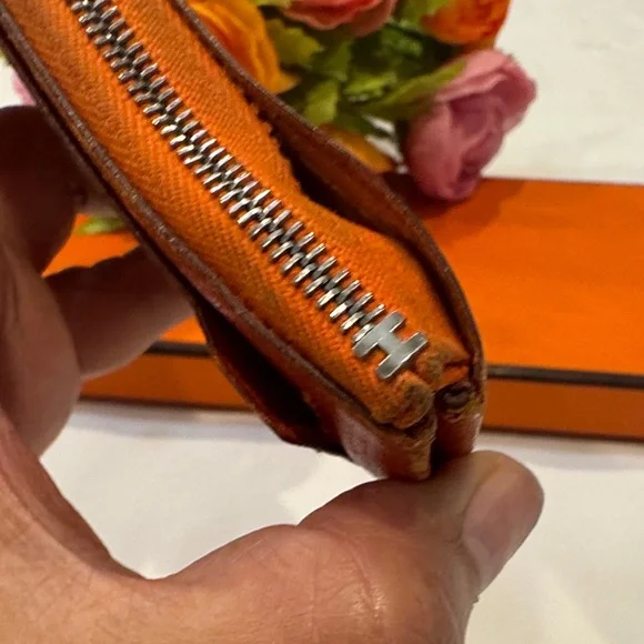 Authentic Hermes Orange Card Holder - Picture 15 of 16